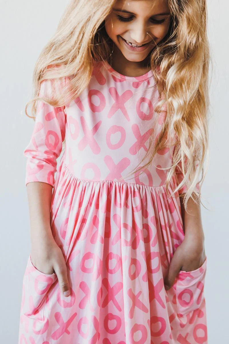 XOXO Pocket Twirl Dress  - Doodlebug's Children's Boutique