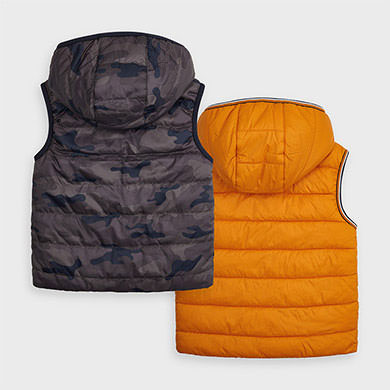 Reversible Padded Vest in Cheddar  - Doodlebug's Children's Boutique