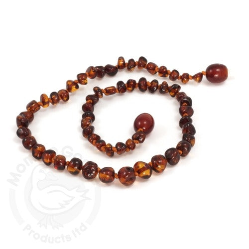 Baltic Amber Teething Necklace Baroque Light Cherry  - Doodlebug's Children's Boutique