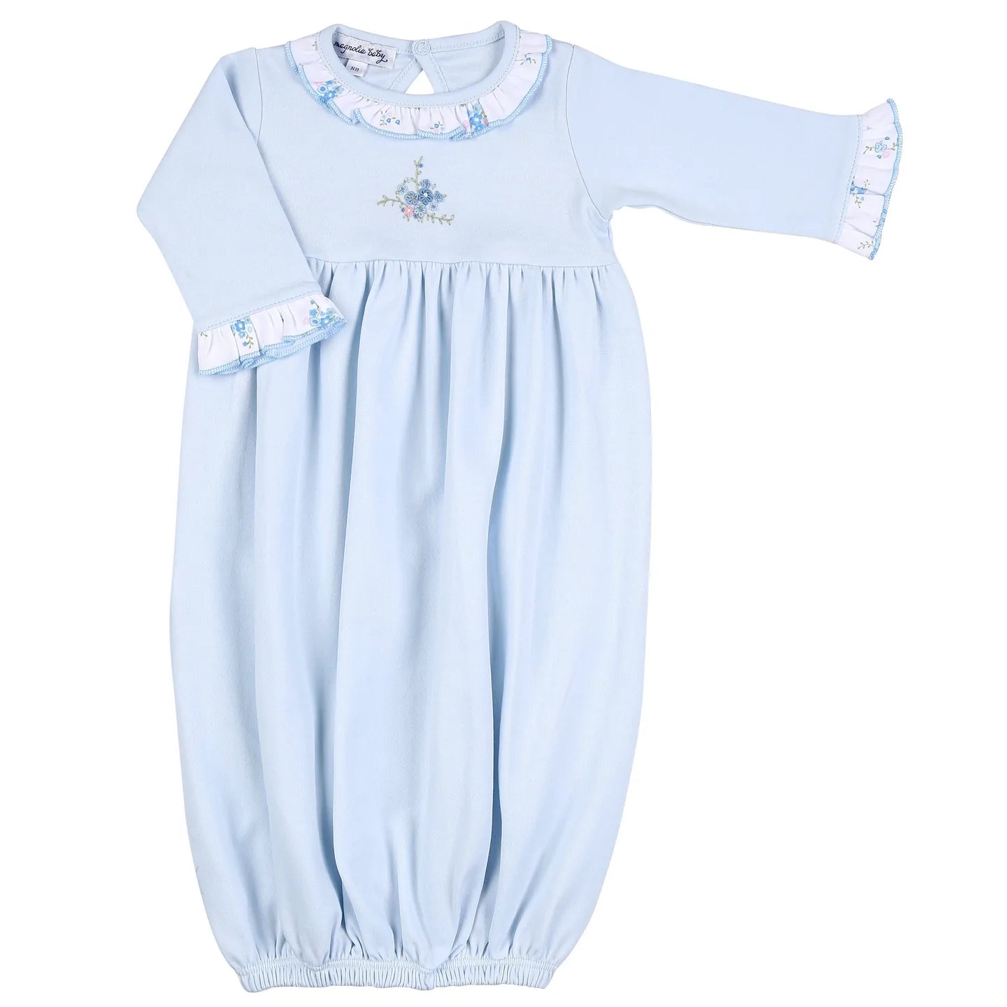 Samantha's Classics Embroidered Ruffle Gown  - Doodlebug's Children's Boutique