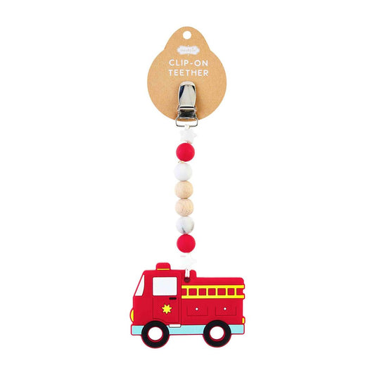 Fire Truck Clip On Teether  - Doodlebug's Children's Boutique