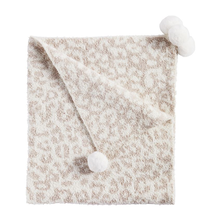 Ivory Leopard Chenille Blanket  - Doodlebug's Children's Boutique