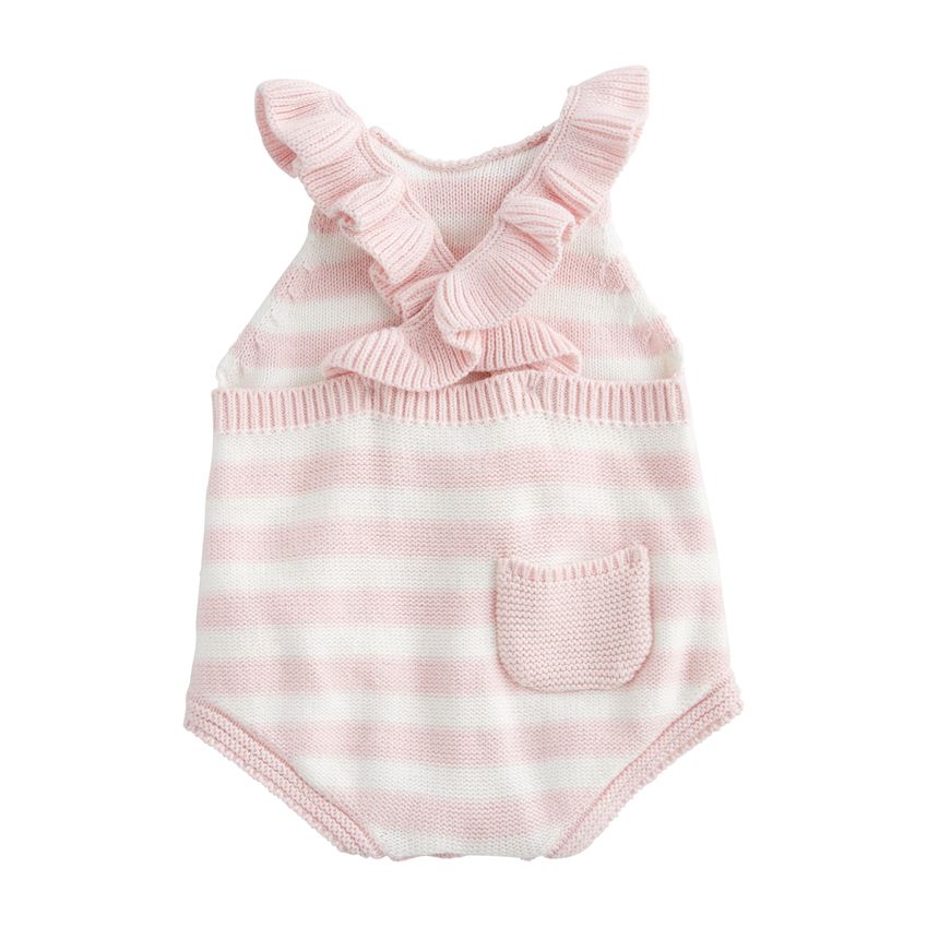 Pink Stripe Knit Bubble  - Doodlebug's Children's Boutique
