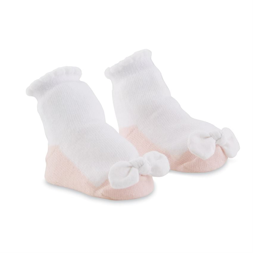 Pink Ballet Bow Socks  - Doodlebug's Children's Boutique