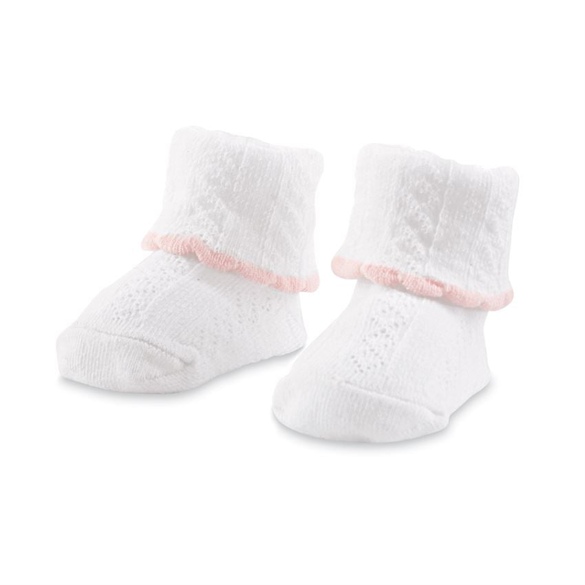 Pink Trim Cable Knit Socks  - Doodlebug's Children's Boutique