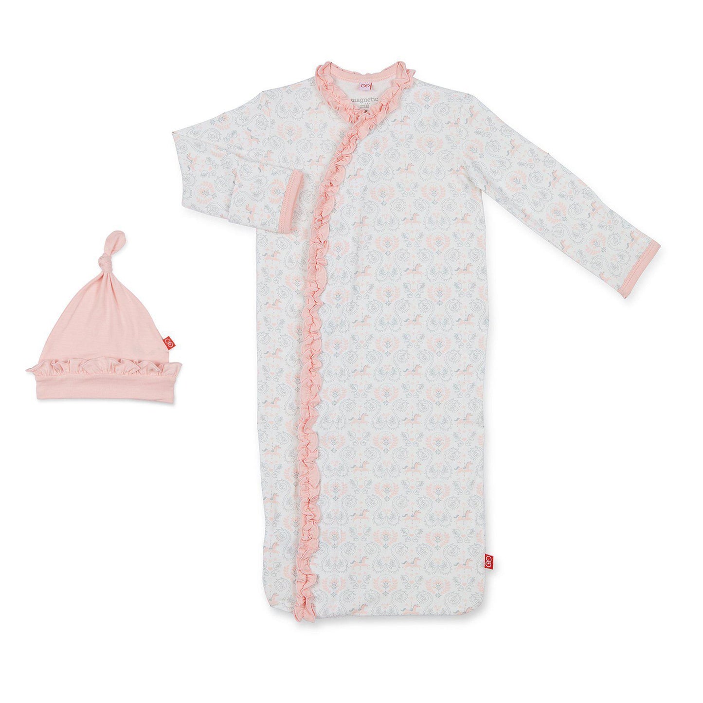 Carousel Magnetic Modal Sack Gown and Hat Set Newborn-3 months - Doodlebug's Children's Boutique