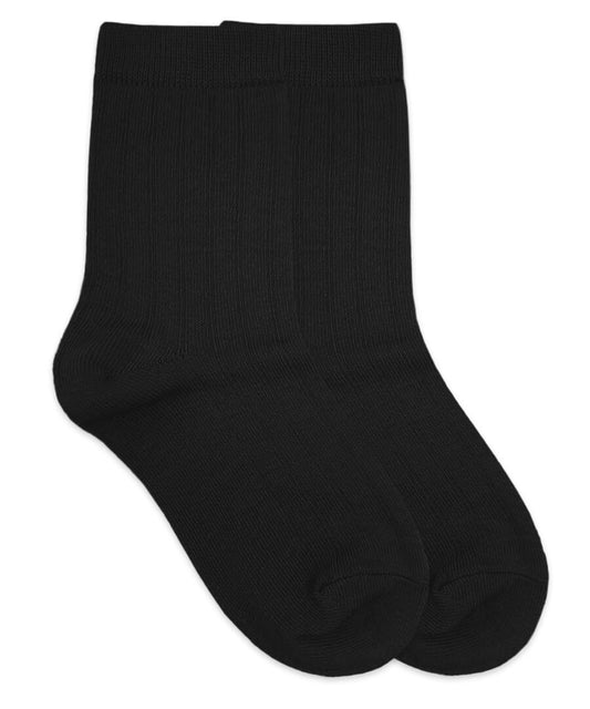 Cotton Rib Crew Socks in Black  - Doodlebug's Children's Boutique