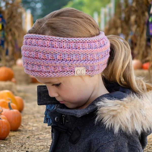 Blue Knit Lined Headband  - Doodlebug's Children's Boutique