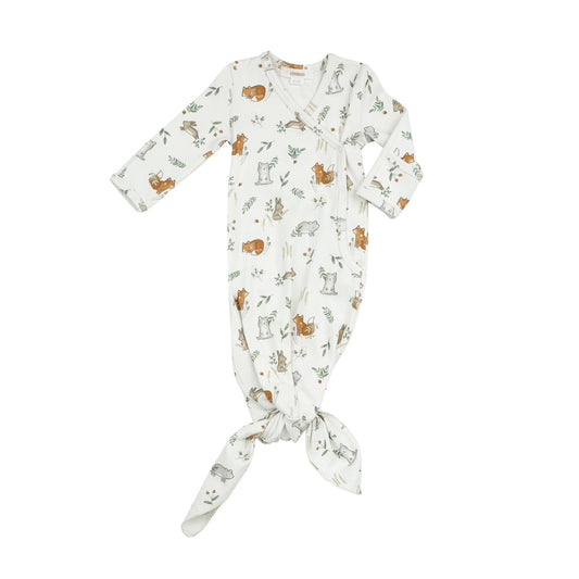 Knotted Gown in Delicate Woodland  - Doodlebug's Children's Boutique