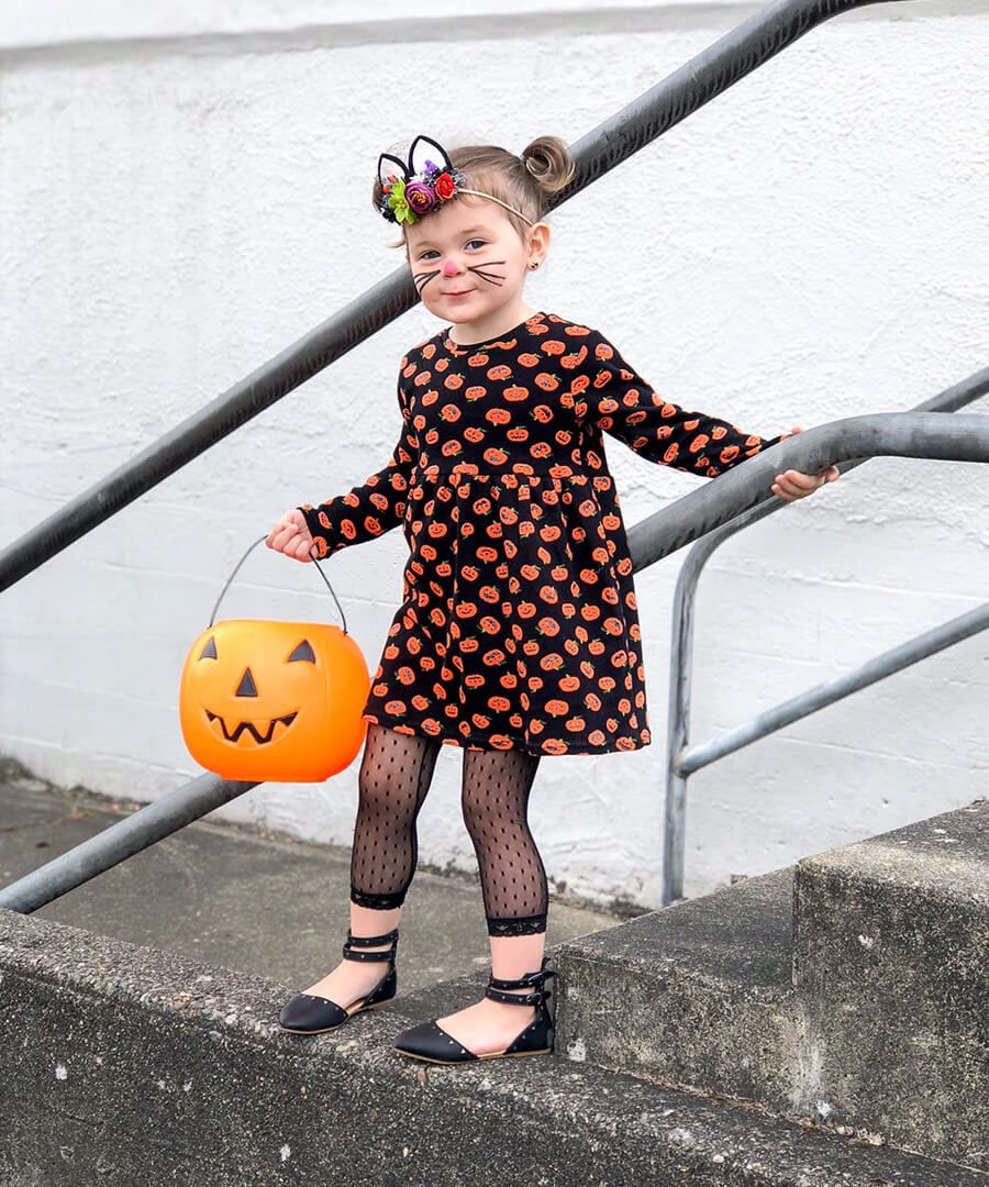 Dots and Frills Crop Tights in Black  - Doodlebug's Children's Boutique