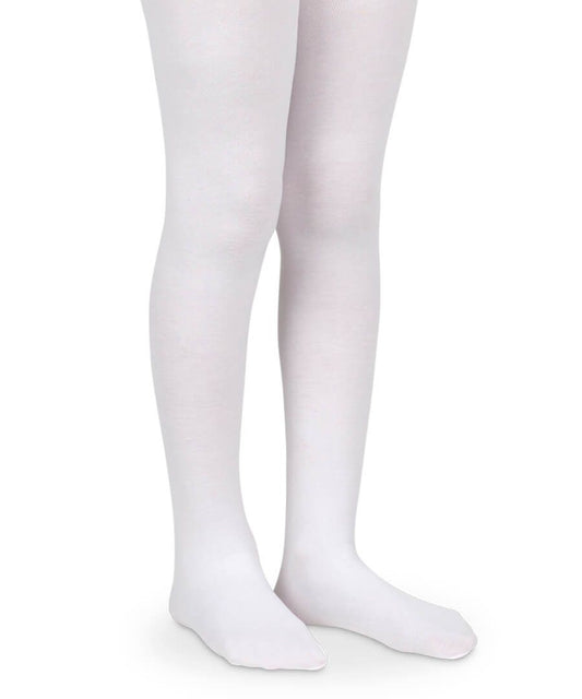 Smooth Microfiber Nylon Tights in White  - Doodlebug's Children's Boutique
