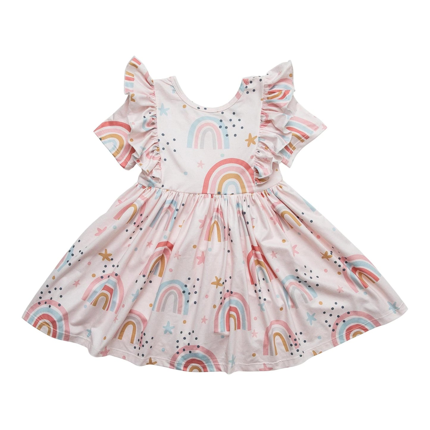 Over the Rainbow Ruffle Twirl Dress  - Doodlebug's Children's Boutique