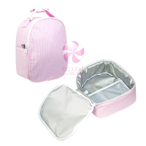 Pink Seersucker Gumdrop Lunch Box  - Doodlebug's Children's Boutique