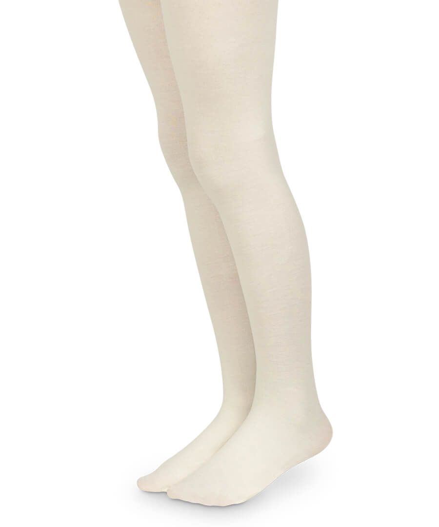 Smooth Toe Organic Cotton Tights in Ivory  - Doodlebug's Children's Boutique
