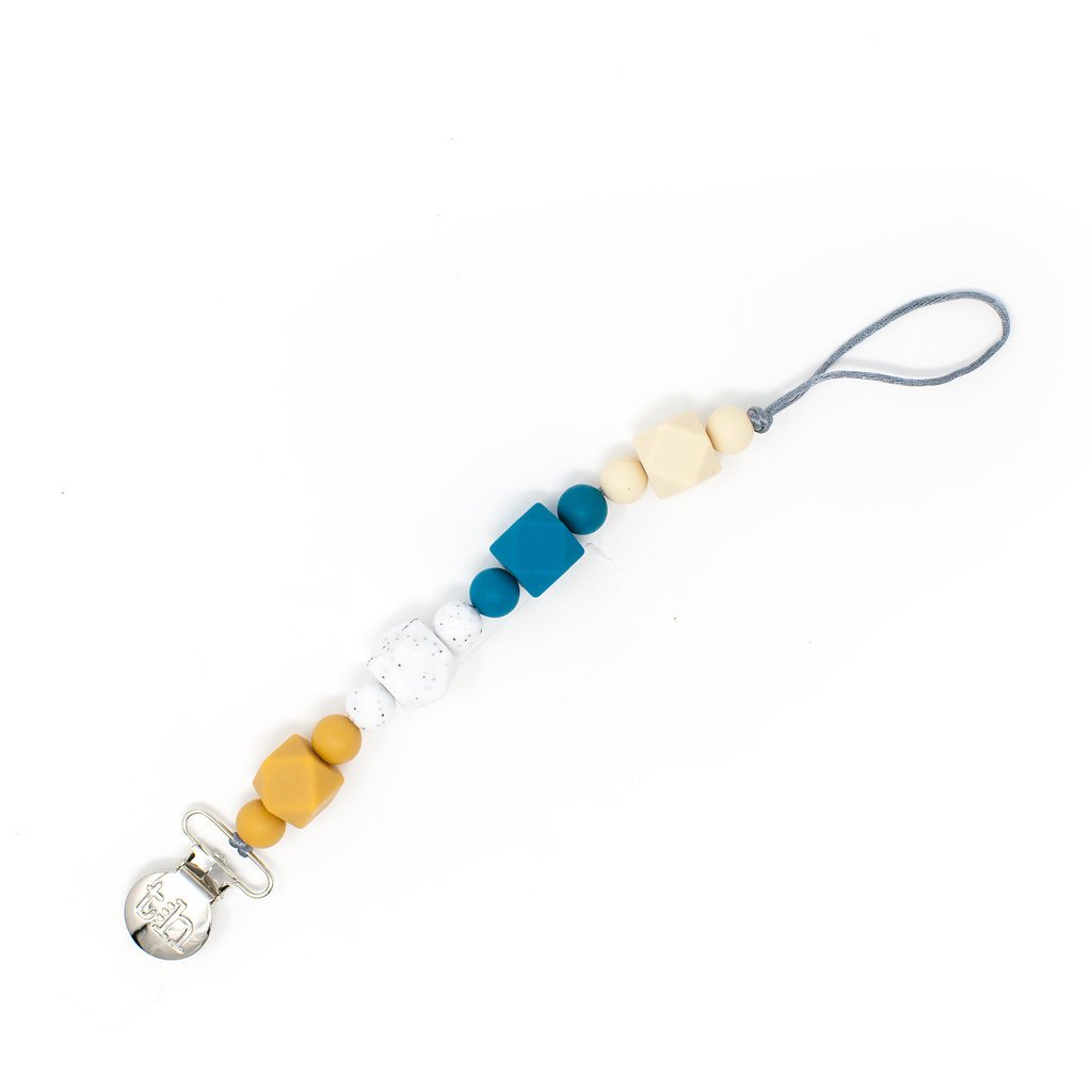 Grande Jewel Pacifier and Toy Clip in Teal  - Doodlebug's Children's Boutique