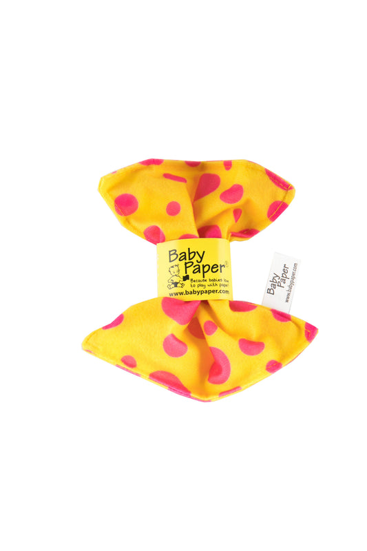 Yellow with Pink Dots Baby Paper  - Doodlebug's Children's Boutique