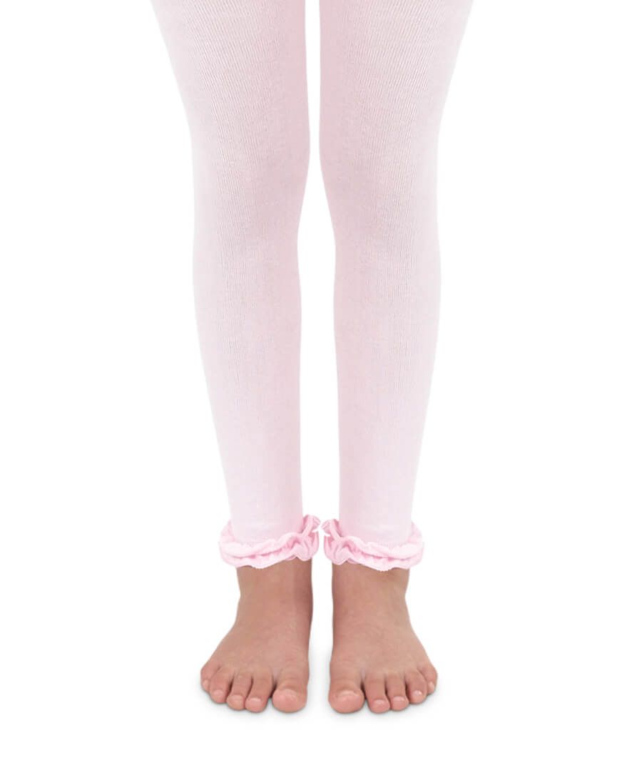 Footless Ruffle Tights in Light Pink  - Doodlebug's Children's Boutique