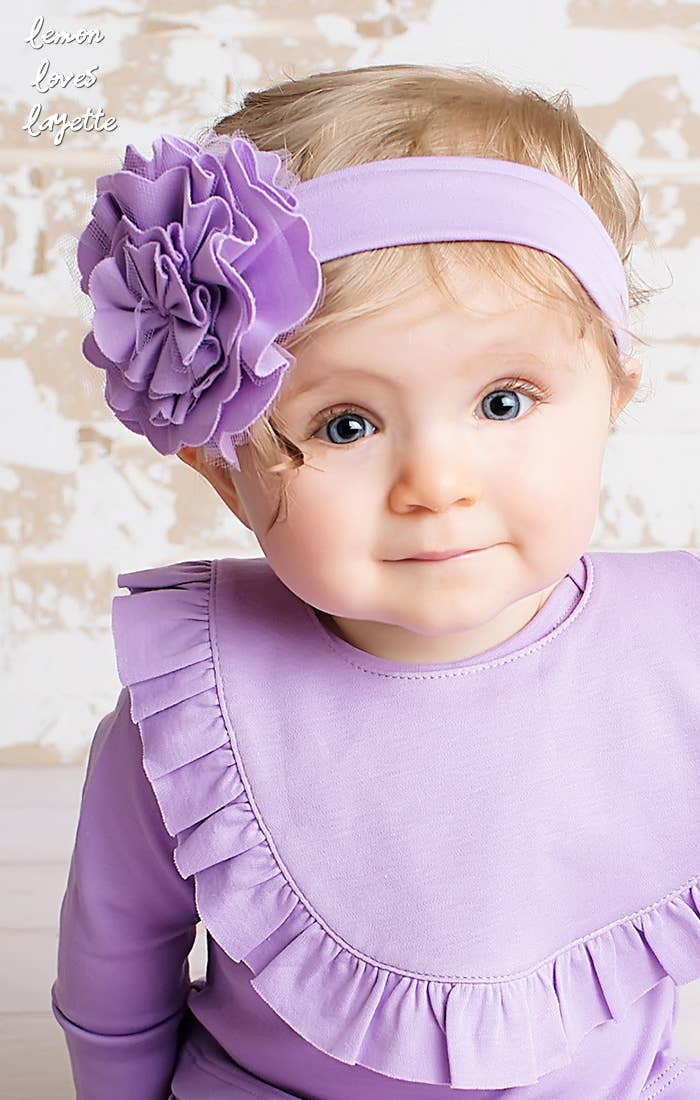 Lilly Pad Headband in Sheer Lilac  - Doodlebug's Children's Boutique