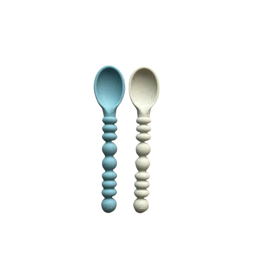 Silicone Spoon Set in Sea Foam and Navajo Speckled  - Doodlebug's Children's Boutique