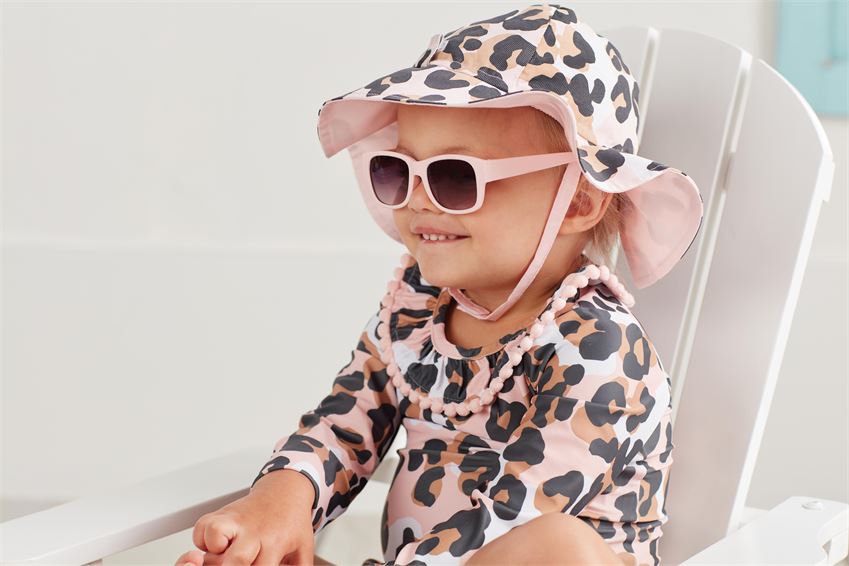 Sun Hat and Sunglasses Set in Leopard  - Doodlebug's Children's Boutique