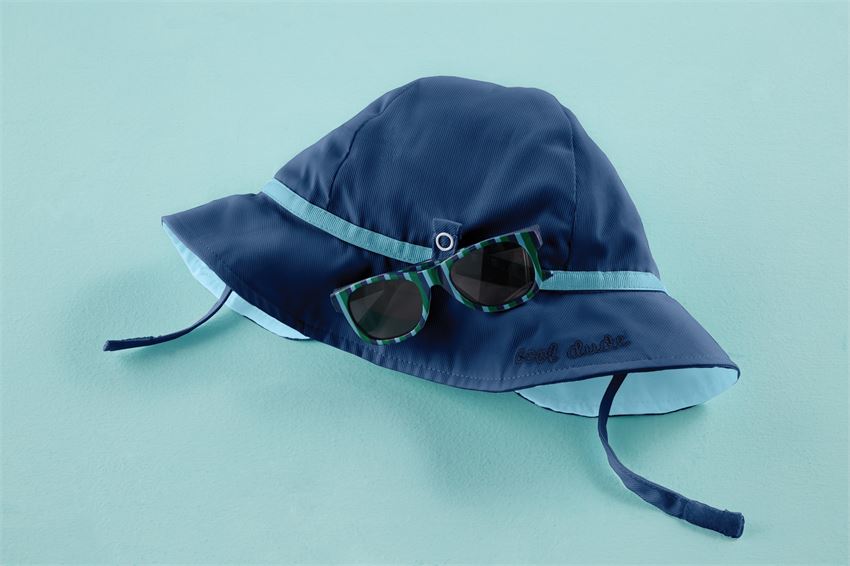 Sun Hat and Sunglasses Set in Navy and Teal  - Doodlebug's Children's Boutique