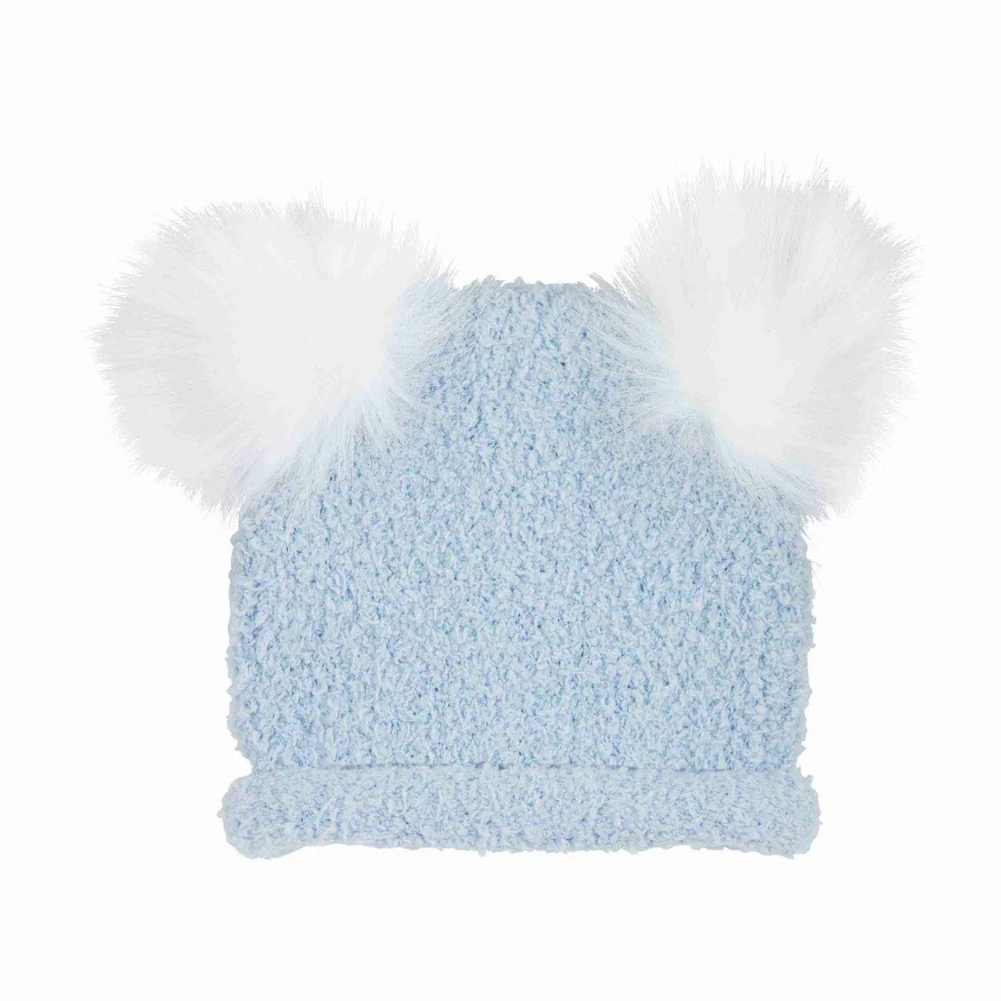 Blue Fur Pom Chenille Hat  - Doodlebug's Children's Boutique