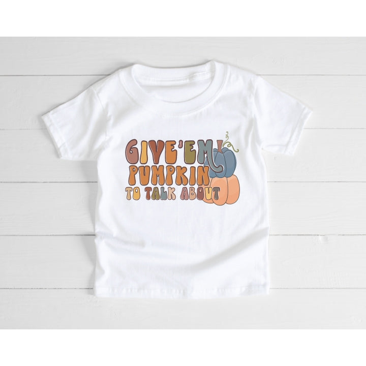Give Em Pumpkin to Talk About Shirt in White  - Doodlebug's Children's Boutique