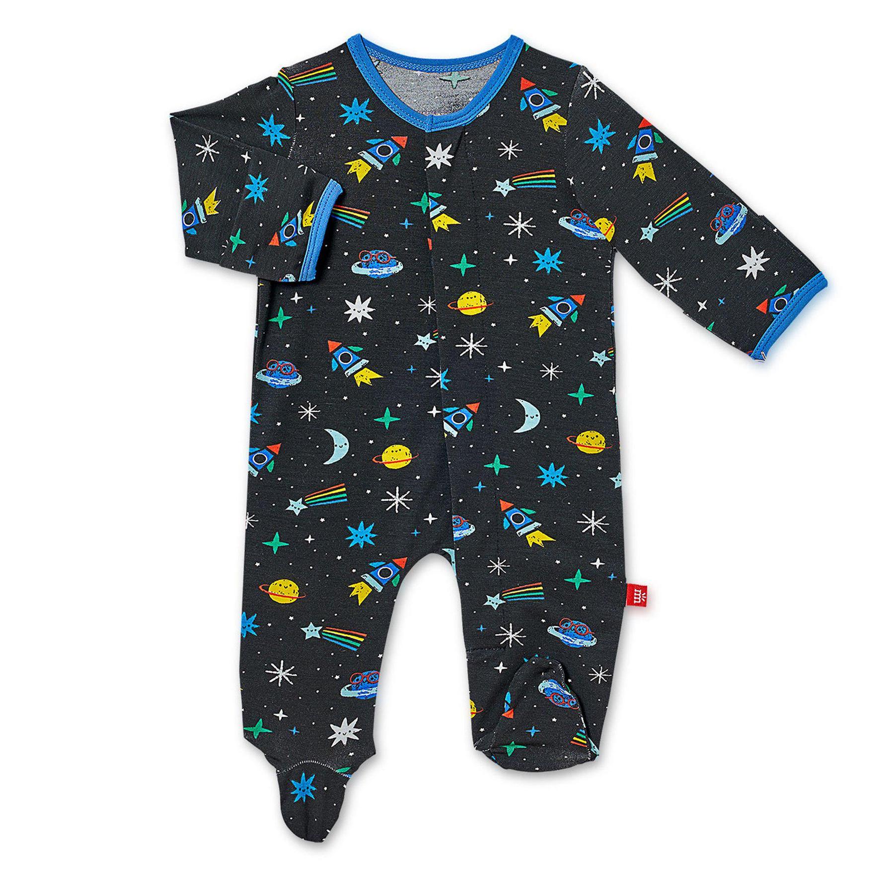 Space Chase Magnetic Modal Footie  - Doodlebug's Children's Boutique