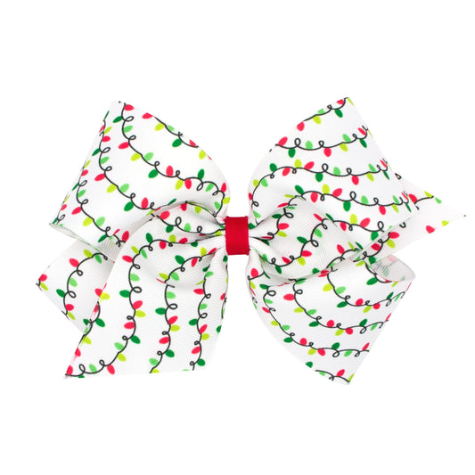 Christmas Lights Print King Bow  - Doodlebug's Children's Boutique