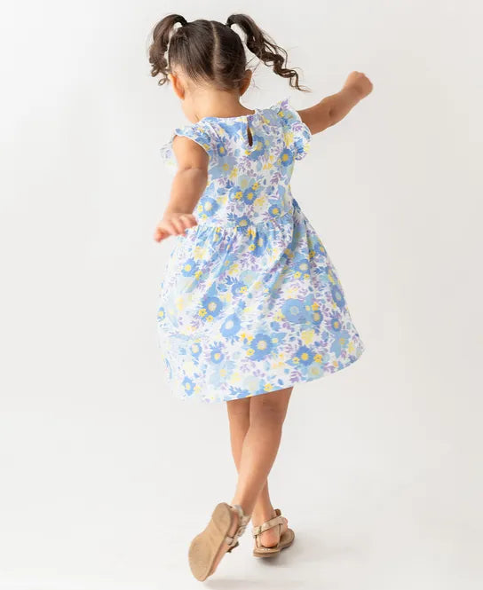Flutter Knit Dress in Pristine Blooms  - Doodlebug's Children's Boutique