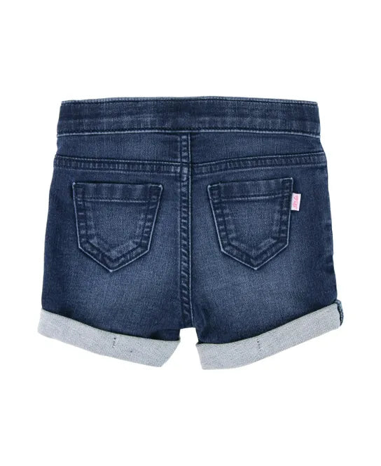 Girls' Stretch Denim Shorts in Medium Wash  - Doodlebug's Children's Boutique