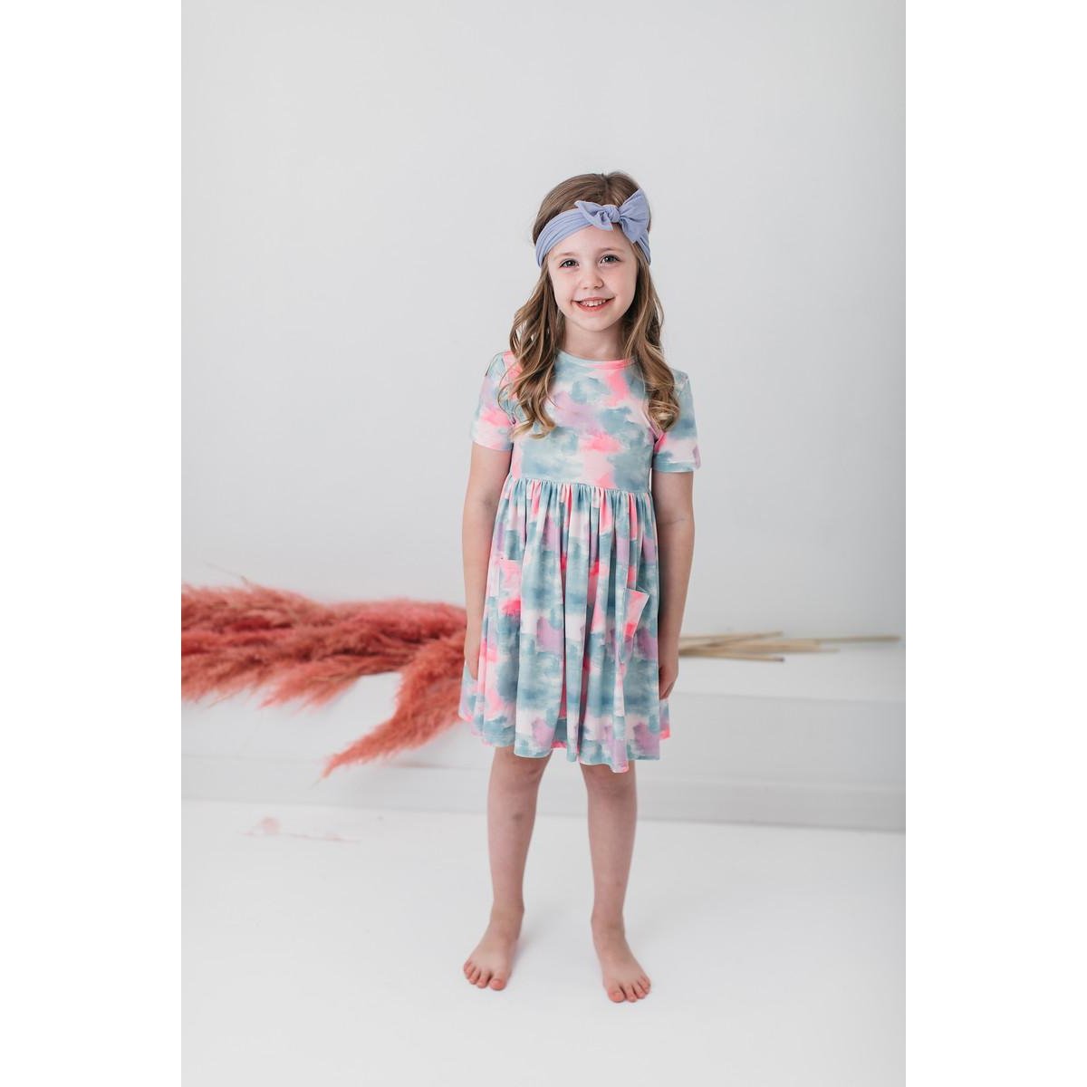 Watercolor Wonder Short Sleeve Pocket Dress  - Doodlebug's Children's Boutique