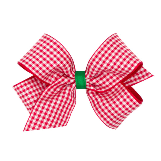 Christmas Gingham Print King Bow  - Doodlebug's Children's Boutique
