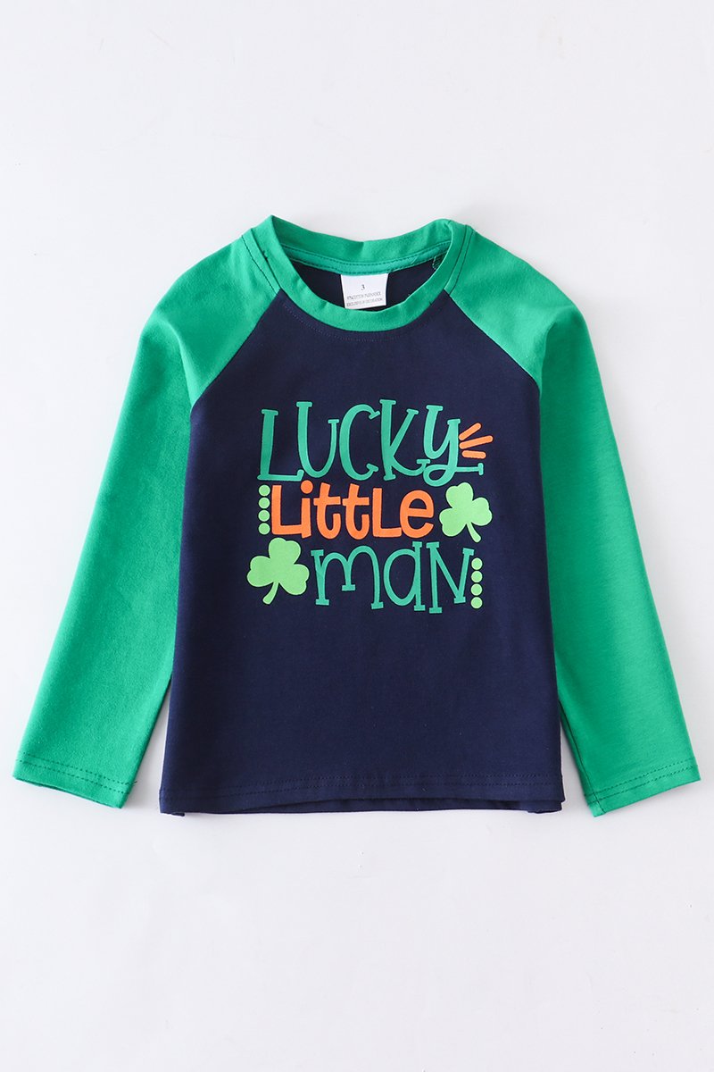 Lucky Little Man Raglan T Shirt  - Doodlebug's Children's Boutique