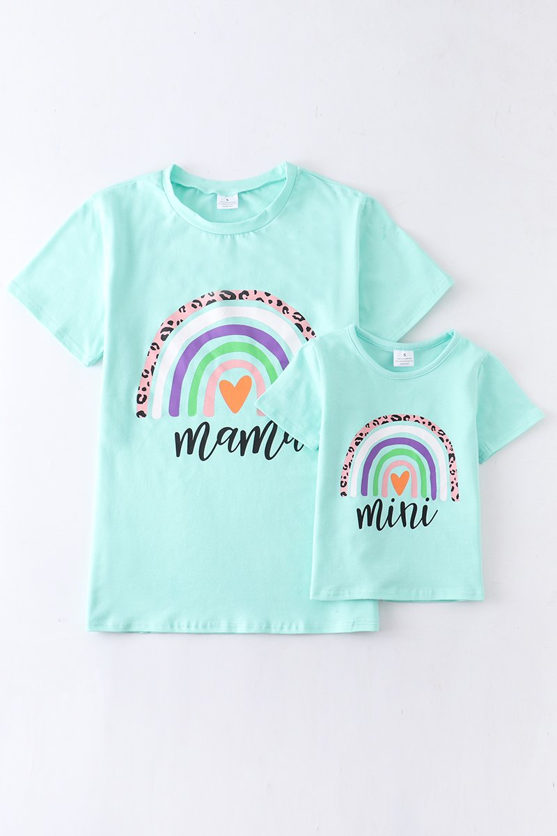 Mint Rainbow Mama Tee  - Doodlebug's Children's Boutique