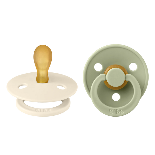 BIBS Symmetrical Pacifier Two Pack in Ivory and Sage  - Doodlebug's Children's Boutique