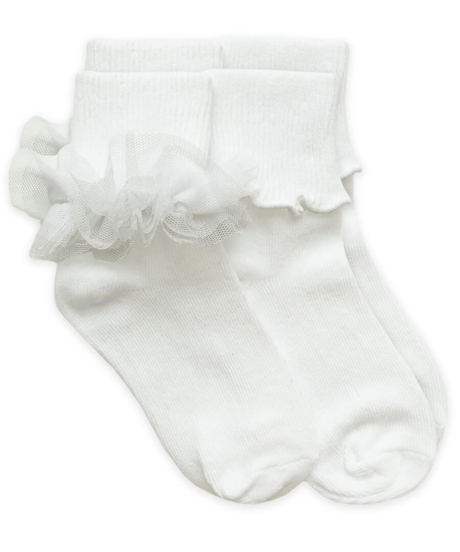 Ruffle and Ripple 2 Pack Socks in White  - Doodlebug's Children's Boutique
