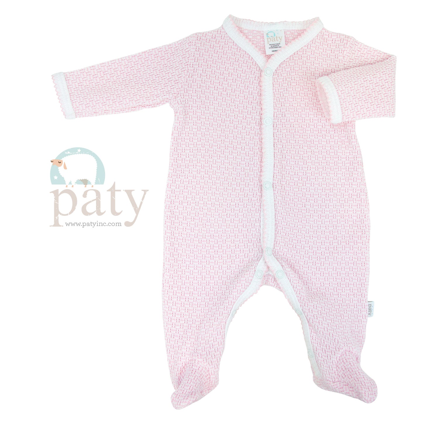 Striped Footie in Pink  - Doodlebug's Children's Boutique