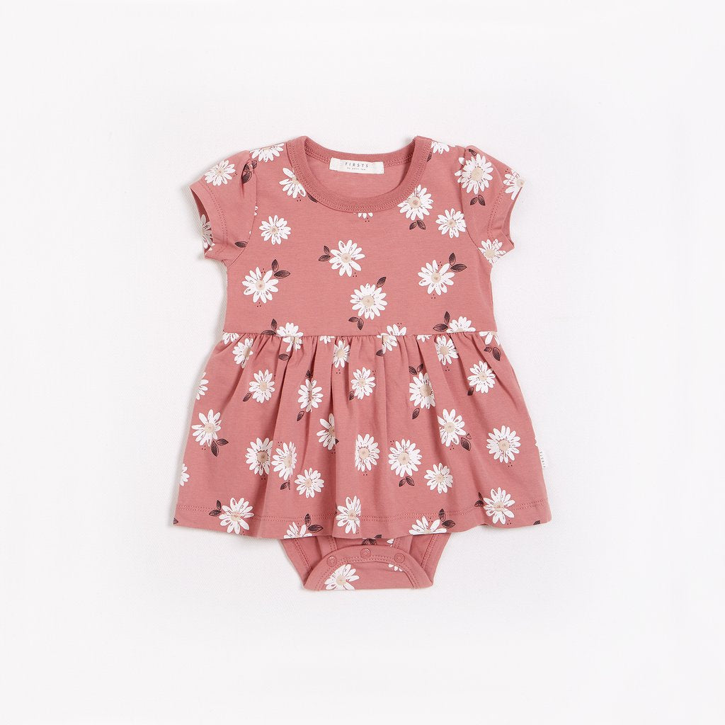 Dusty Rose Peplum Jersey Dress  - Doodlebug's Children's Boutique