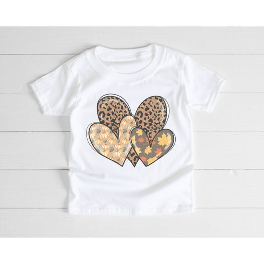 Fall Hearts Shirt in White  - Doodlebug's Children's Boutique