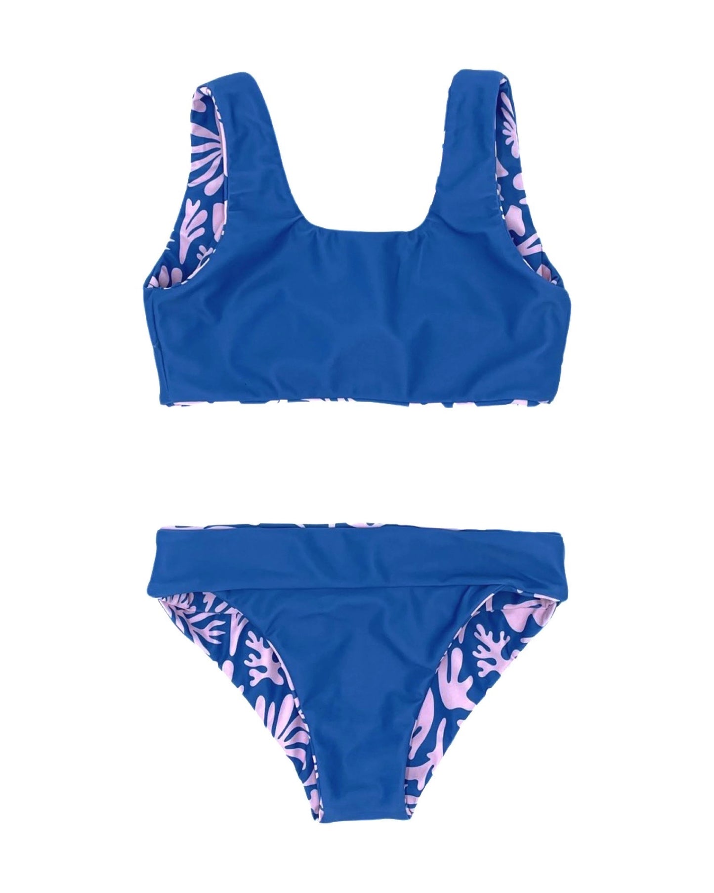 Island Hopper Reversible Bikini in Fairy Tale Pink  - Doodlebug's Children's Boutique