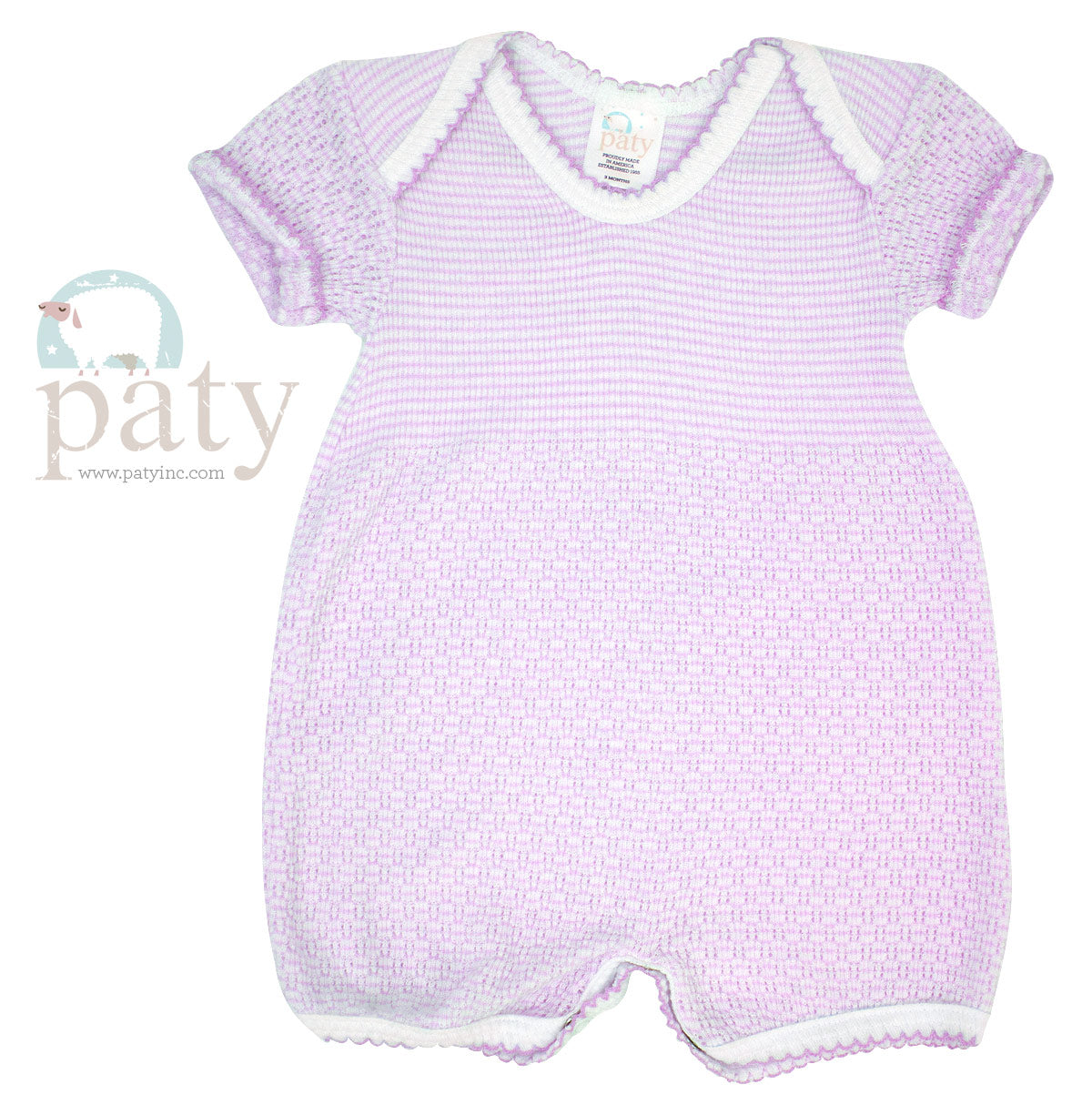 Lavender Stripe Lap Shoulder Bubble Newborn - Doodlebug's Children's Boutique