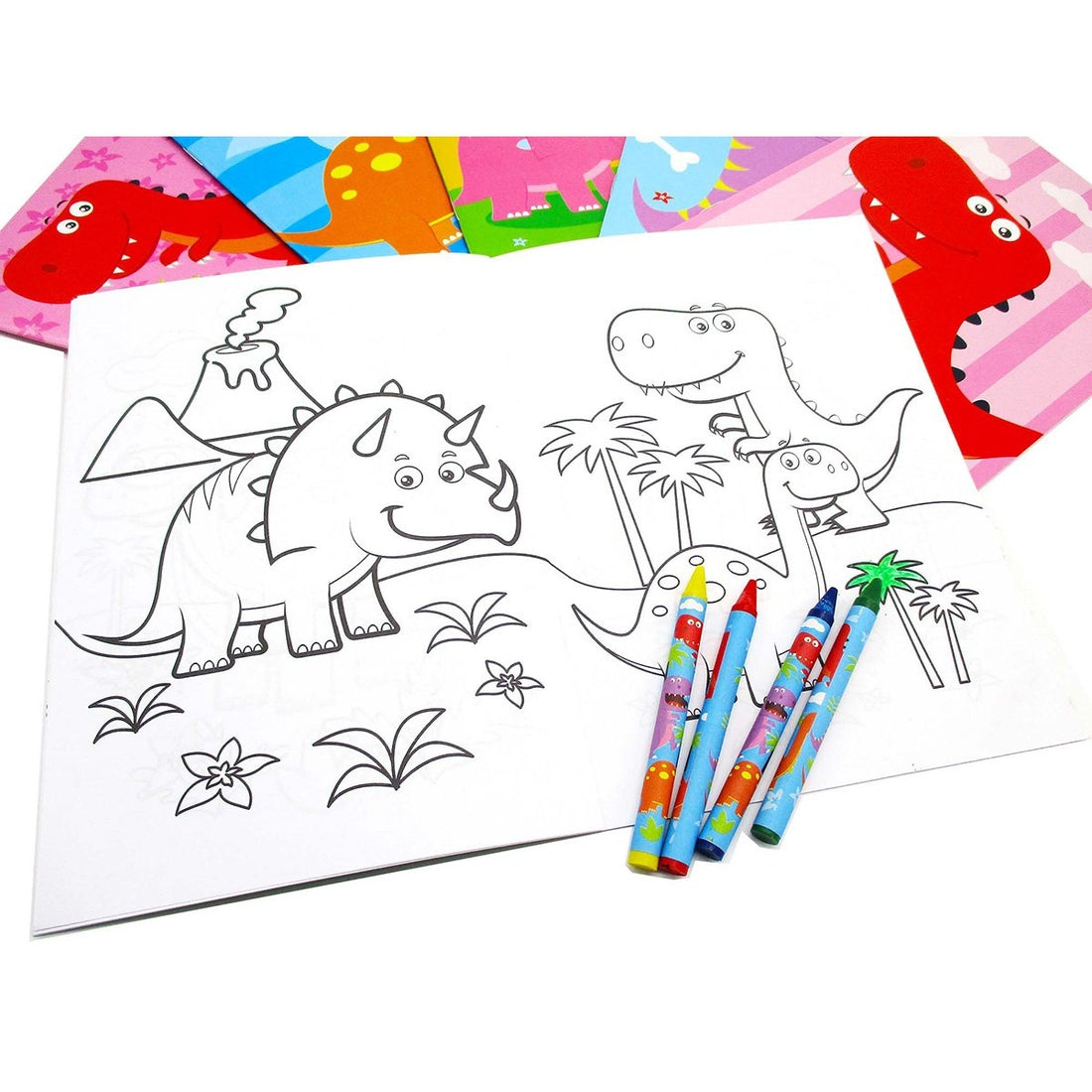 Dinosaur Coloring Book with Crayons  - Doodlebug's Children's Boutique