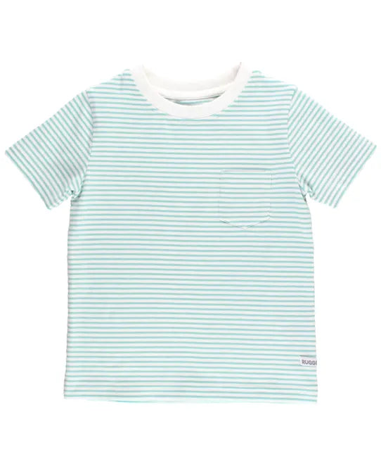 Vintage Aqua Stripe Pocket Tee  - Doodlebug's Children's Boutique