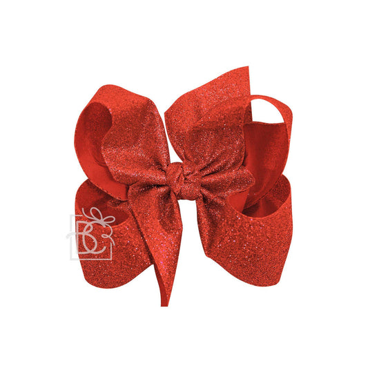 Jumbo Glitter Bow in Red  - Doodlebug's Children's Boutique