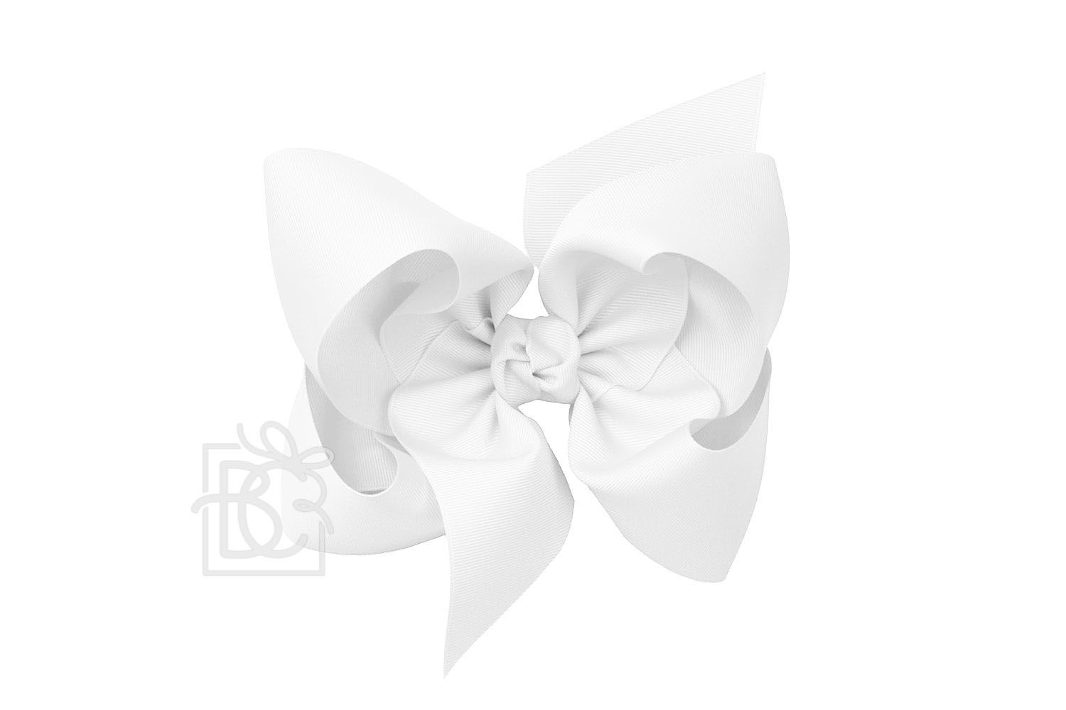 Texas Sized Bow in White  - Doodlebug's Children's Boutique