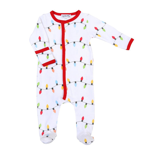 Holiday Lights Footie  - Doodlebug's Children's Boutique