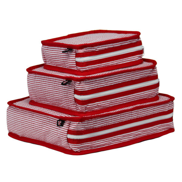 Red Seersucker Stacking Set  - Doodlebug's Children's Boutique