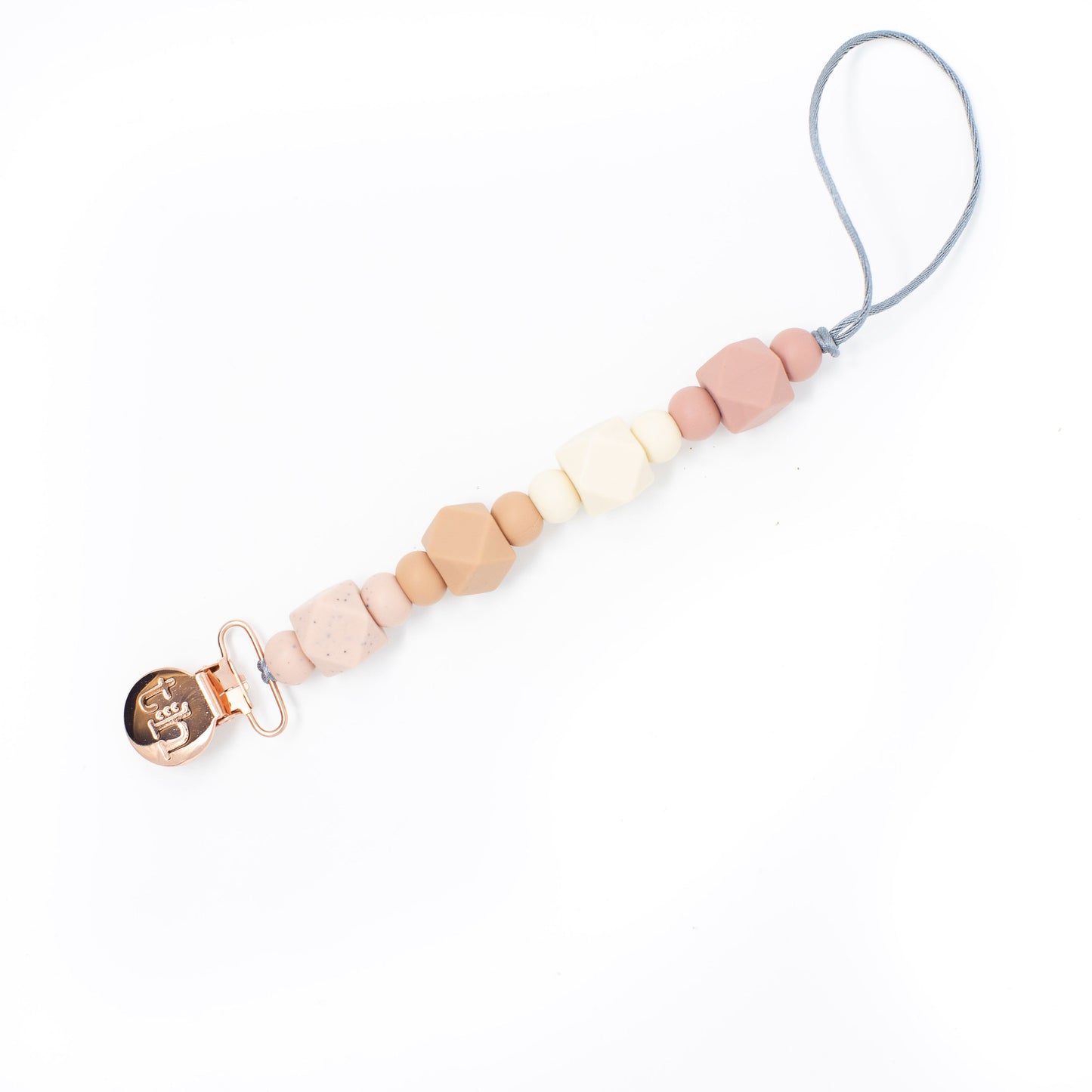 Grande Jewel Pacifier and Toy Clip in Dusty Pink  - Doodlebug's Children's Boutique