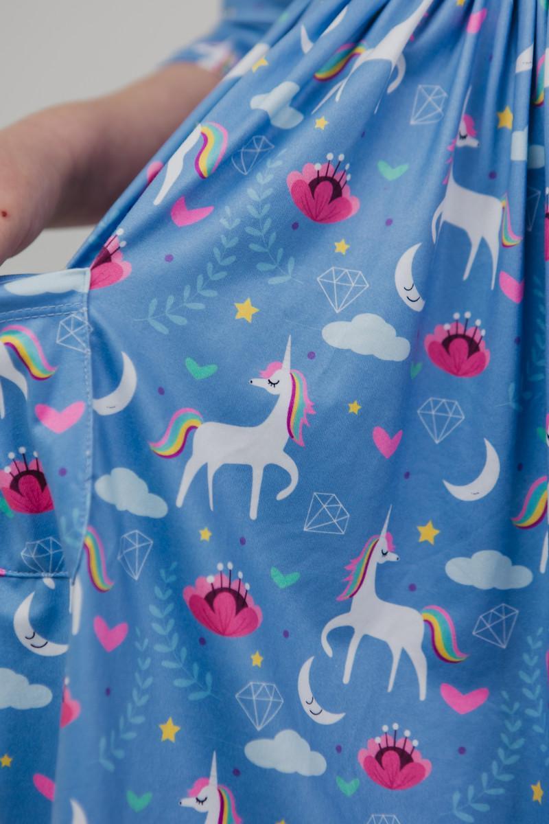 Blue Moon Pocket Twirl Dress  - Doodlebug's Children's Boutique